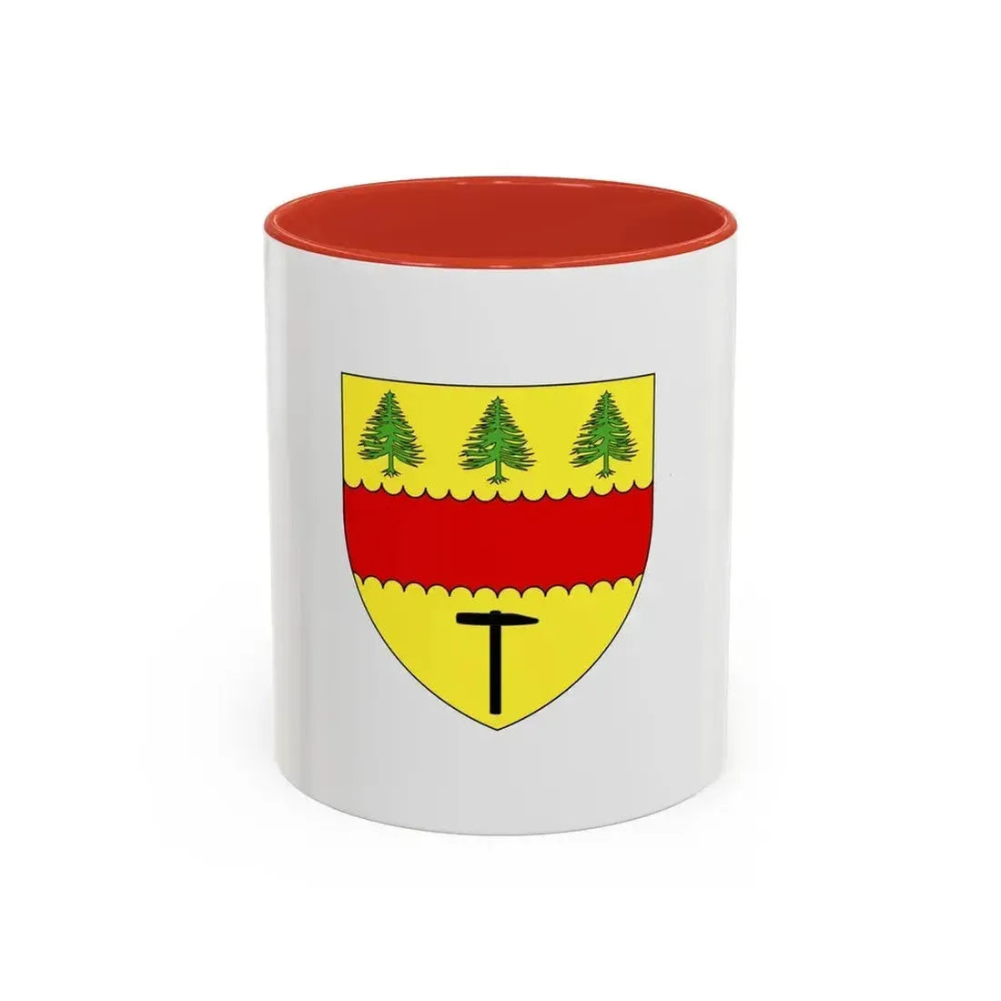 Flag of Chibougamau Canada - Accent Coffee Mug 11oz Red - Go Mug Yourself