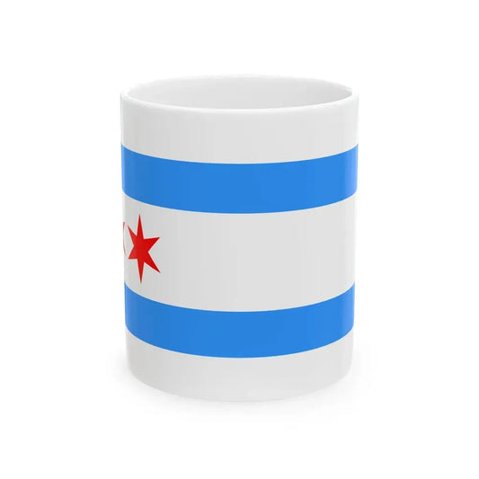 Flag of Chicago Illinois 1917-1933 (United States) White Coffee Mug 11oz - Go Mug Yourself