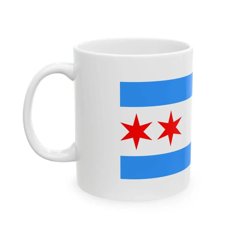 Flag of Chicago Illinois 1917-1933 (United States) White Coffee Mug - Go Mug Yourself