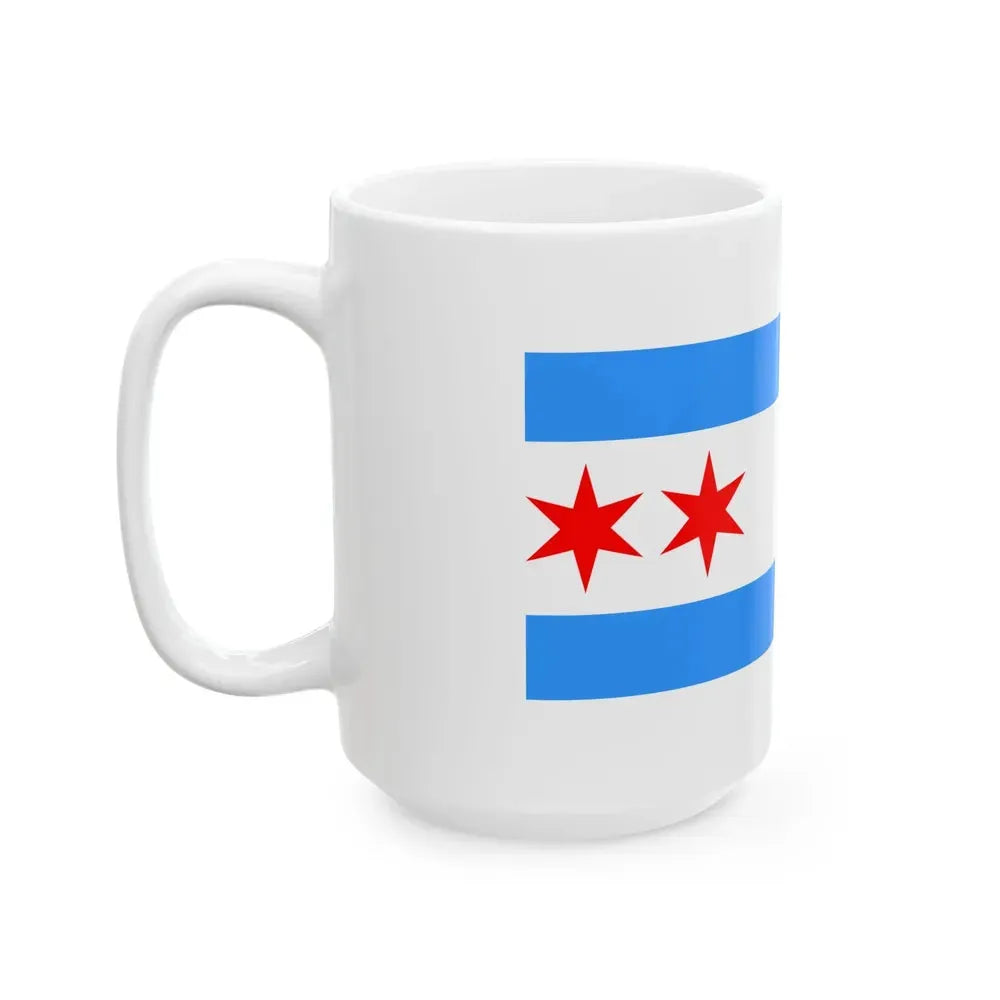 Flag of Chicago Illinois 1917-1933 (United States) White Coffee Mug - Go Mug Yourself