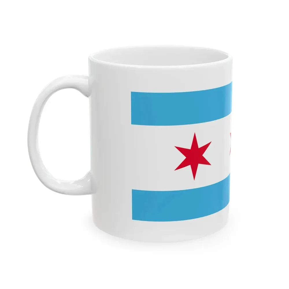 Flag of Chicago Illinois 1933-1939 (United States) White Coffee Mug - Go Mug Yourself