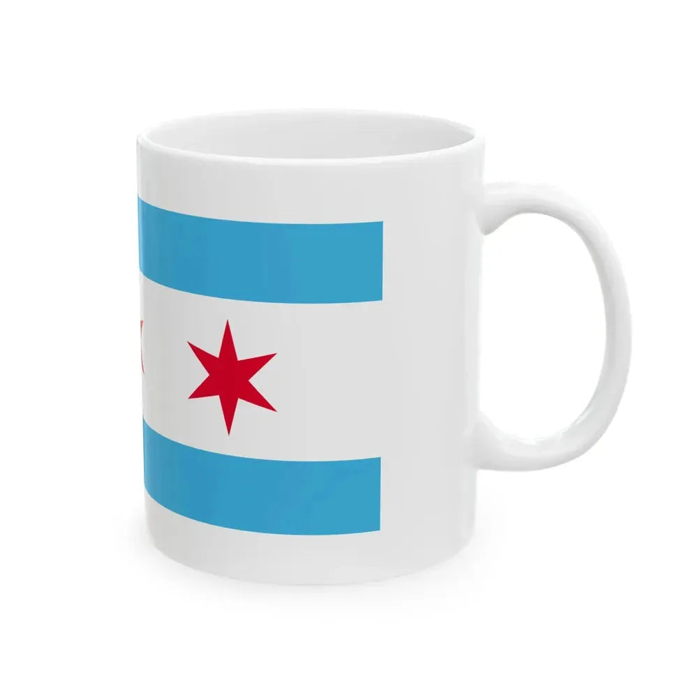 Flag of Chicago Illinois 1933-1939 (United States) White Coffee Mug - Go Mug Yourself