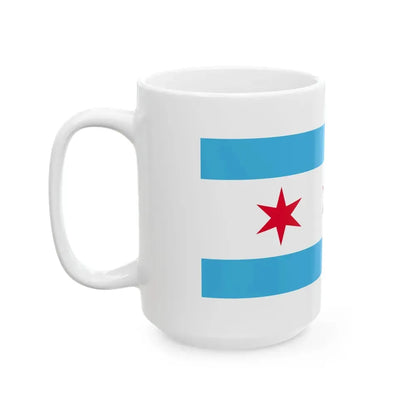 Flag of Chicago Illinois 1933-1939 (United States) White Coffee Mug - Go Mug Yourself
