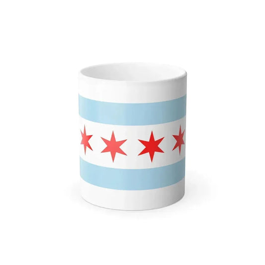 White flag with two light blue horizontal stripes and a row of four red six-pointed stars across the centre.