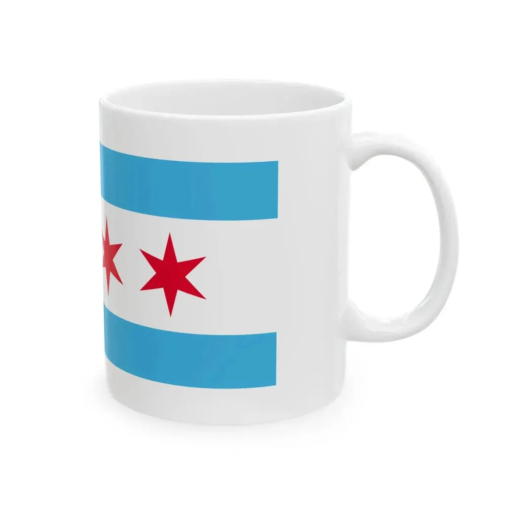 Flag of Chicago Illinois (United States) White Coffee Mug - Go Mug Yourself