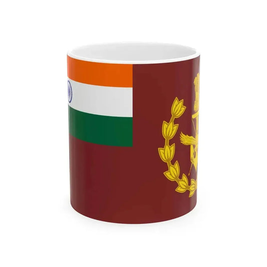 Flag of Chief of Defence Staff India (India) White Coffee Mug 11oz - Go Mug Yourself