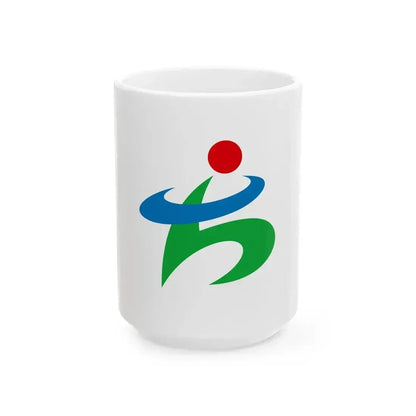 Flag of Chikuzen Fukuoka (Japan) White Coffee Mug 15oz - Go Mug Yourself