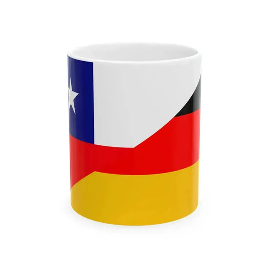 Flag of Chile and Germany (Germany) White Coffee Mug 11oz - Go Mug Yourself