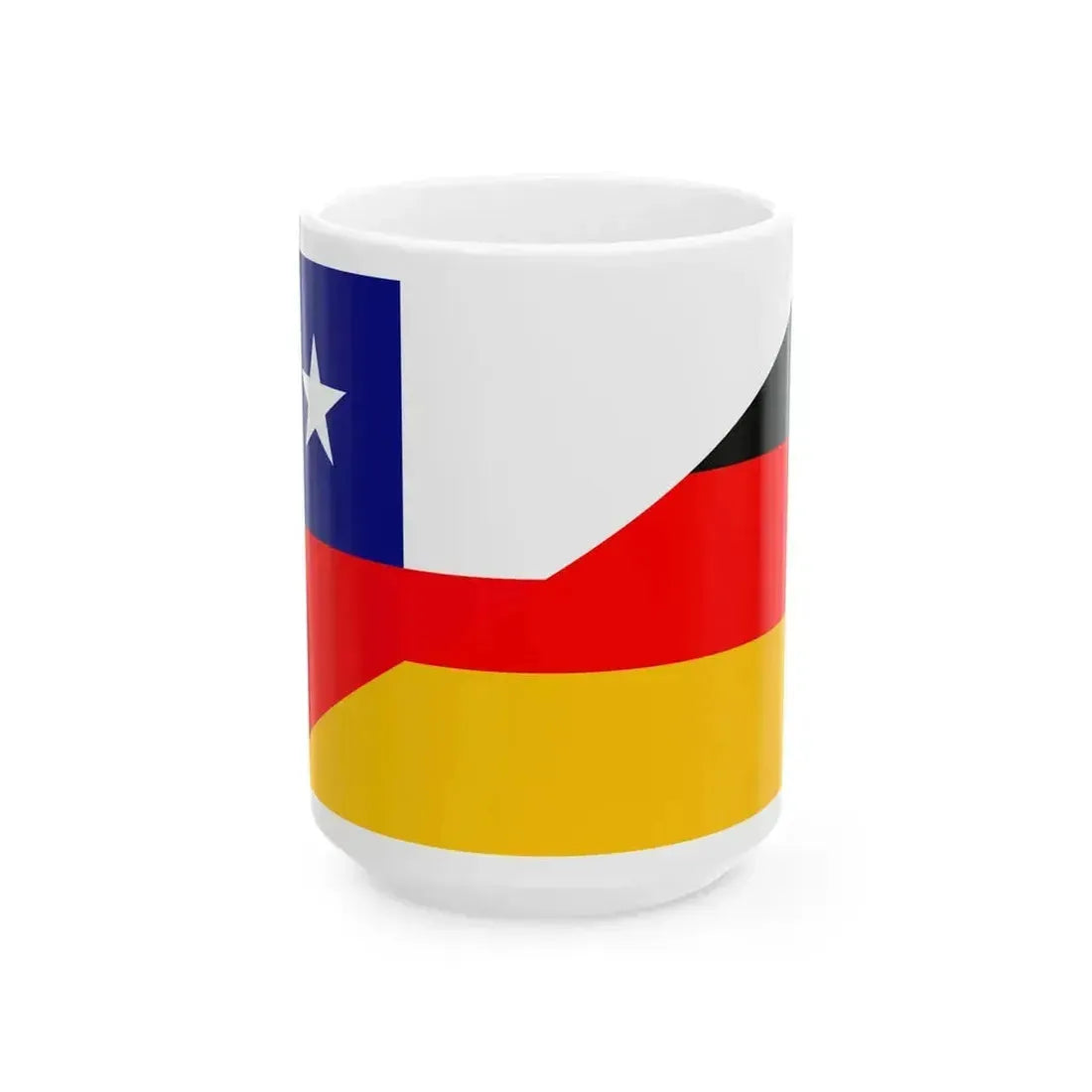 Flag of Chile and Germany (Germany) White Coffee Mug 15oz - Go Mug Yourself