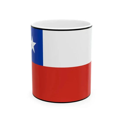 Flag of Chile bordered (Chile) White Coffee Mug 11oz - Go Mug Yourself