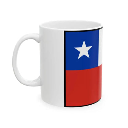 Flag of Chile bordered (Chile) White Coffee Mug - Go Mug Yourself