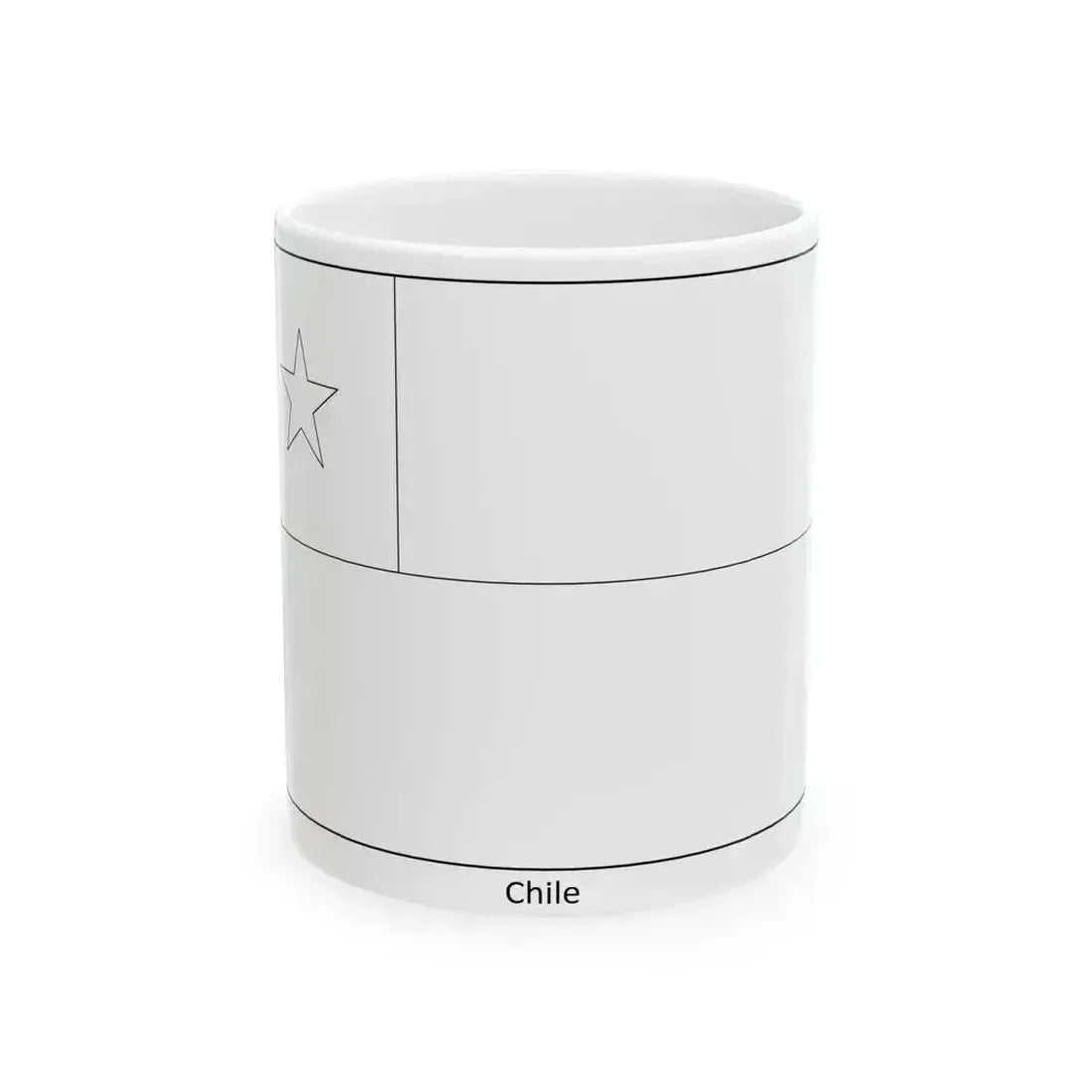 Flag of Chile colouring page (Chile) White Coffee Mug 11oz - Go Mug Yourself