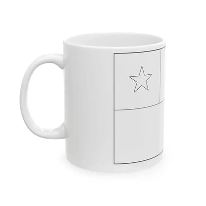 Flag of Chile colouring page (Chile) White Coffee Mug - Go Mug Yourself