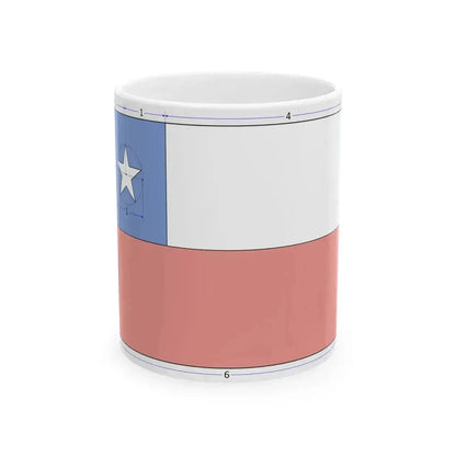 Flag of Chile construction sheet (Chile) White Coffee Mug 11oz - Go Mug Yourself