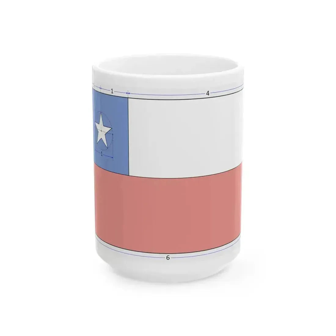 Flag of Chile construction sheet (Chile) White Coffee Mug 15oz - Go Mug Yourself