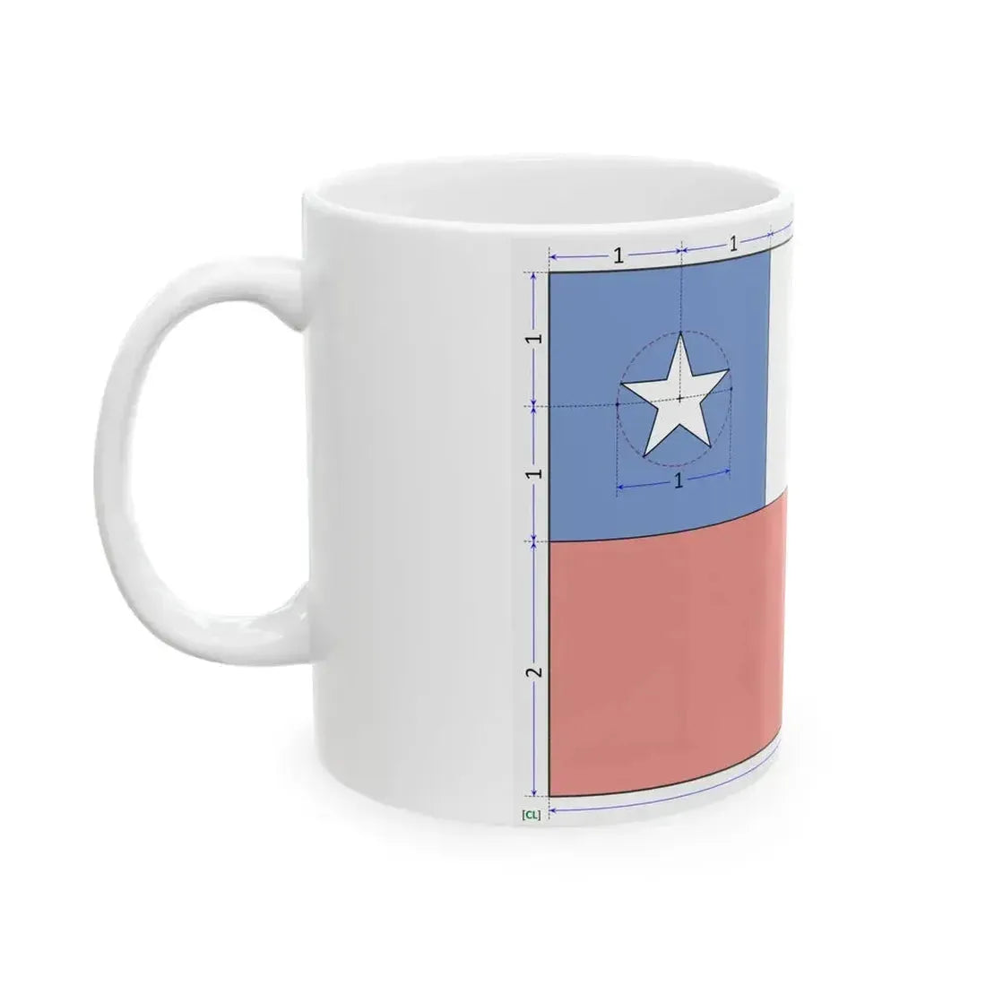 Flag of Chile construction sheet (Chile) White Coffee Mug - Go Mug Yourself