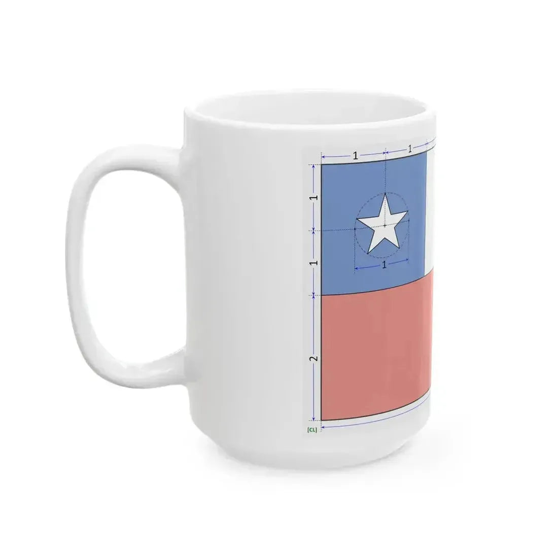 Flag of Chile construction sheet (Chile) White Coffee Mug - Go Mug Yourself