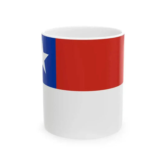 Flag of Chile red stripe above variant (Chile) White Coffee Mug 11oz - Go Mug Yourself