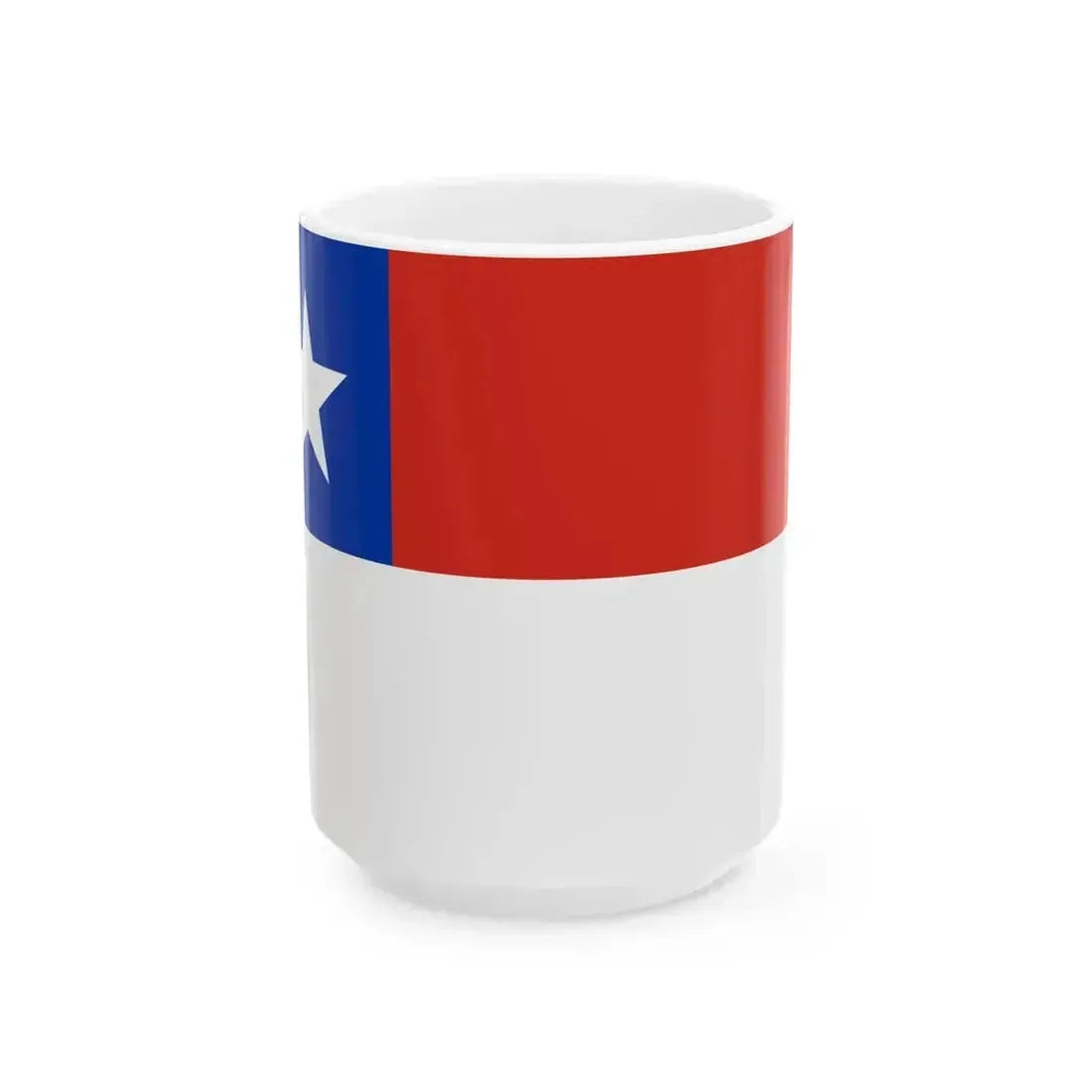 Flag of Chile red stripe above variant (Chile) White Coffee Mug 15oz - Go Mug Yourself