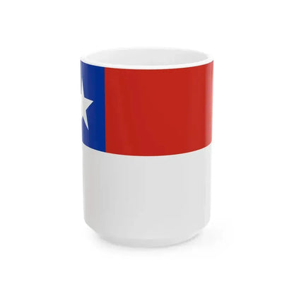 Flag of Chile red stripe above variant (Chile) White Coffee Mug 15oz - Go Mug Yourself