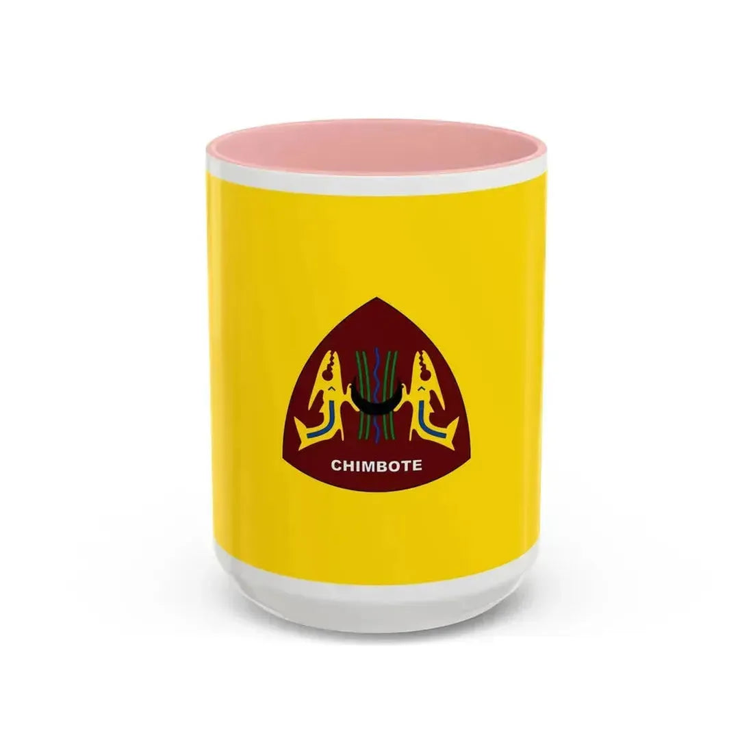 Flag of Chimbote the largest city in the Ancash Region Peru - Accent Coffee Mug 15oz Pink - Go Mug Yourself