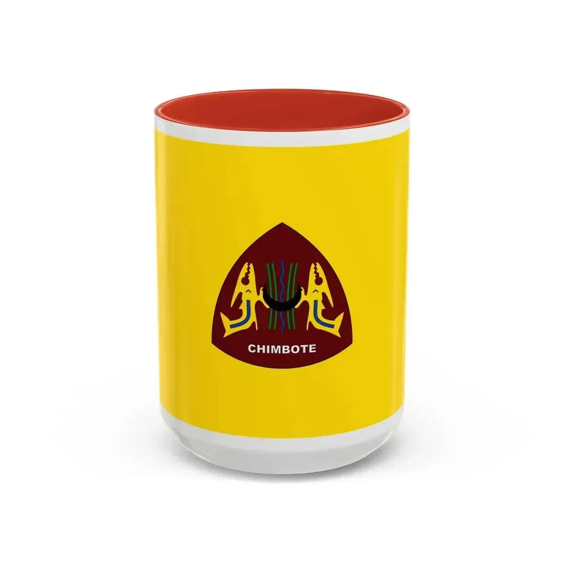 Flag of Chimbote the largest city in the Ancash Region Peru - Accent Coffee Mug 15oz Red - Go Mug Yourself