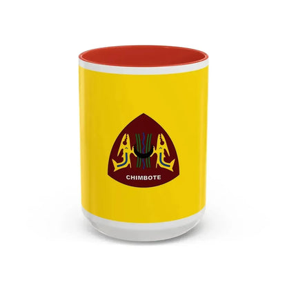 Flag of Chimbote the largest city in the Ancash Region Peru - Accent Coffee Mug 15oz Red - Go Mug Yourself