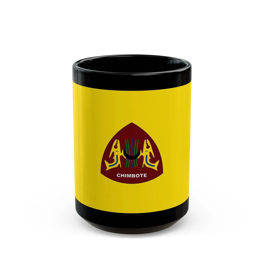 Flag of Chimbote the largest city in the Ancash Region Peru - Black Coffee Mug-15oz-Go Mug Yourself