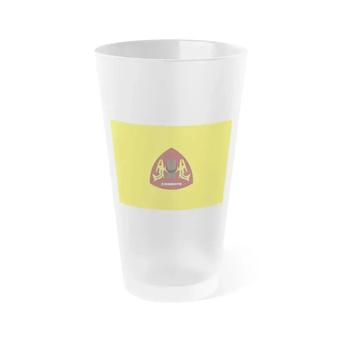 Flag of Chimbote the largest city in the Ancash Region Peru - Frosted Pint Glass 16oz 16oz Frosted - Go Mug Yourself