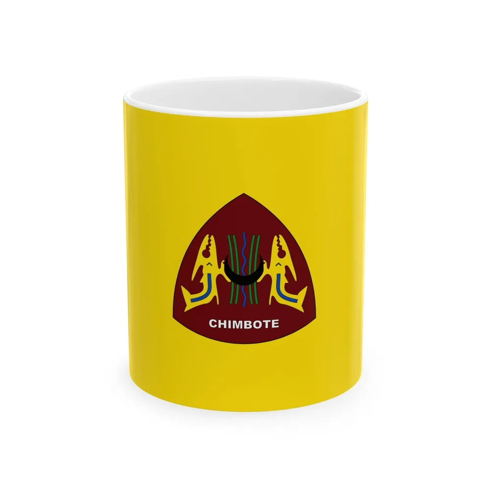 Flag of Chimbote the largest city in the Ancash Region Peru - White Coffee Mug-11oz-Go Mug Yourself