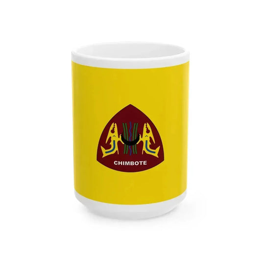 Flag of Chimbote the largest city in the Ancash Region Peru - White Coffee Mug 15oz - Go Mug Yourself