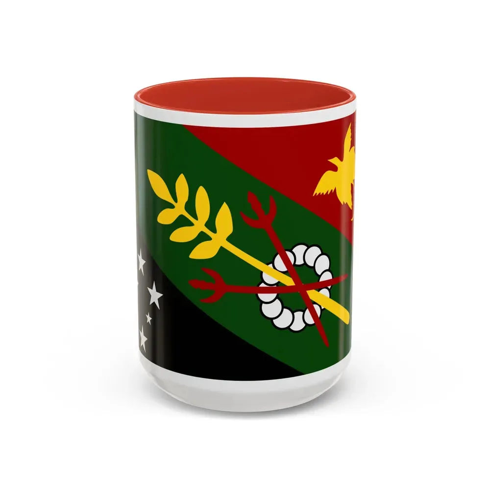 Flag of Chimbu Papa New Guinea - Accent Coffee Mug 15oz Red - Go Mug Yourself