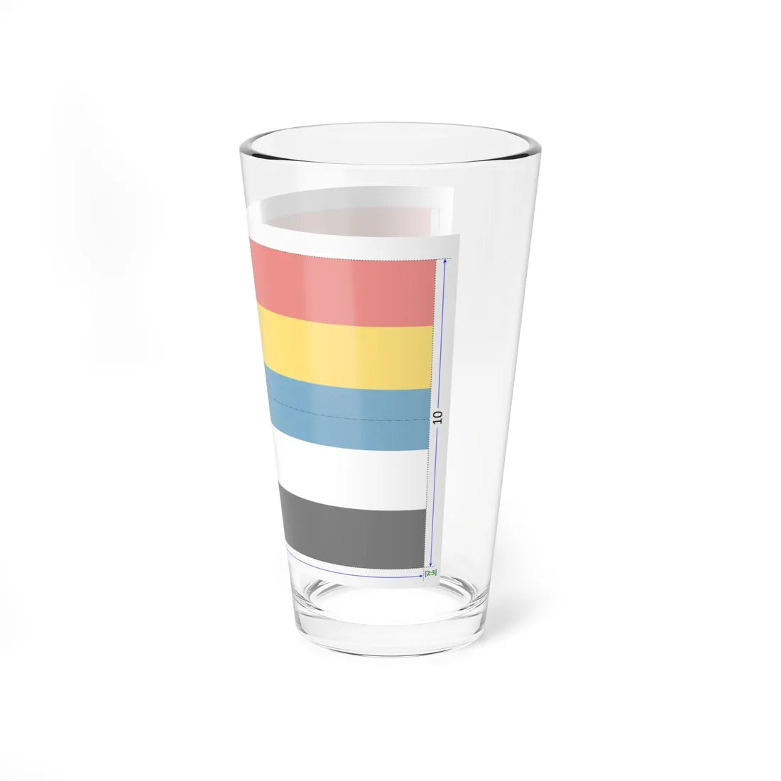 Flag of China 1912-1928 3-2 construction sheet (China) Pint Glass 16oz - Go Mug Yourself
