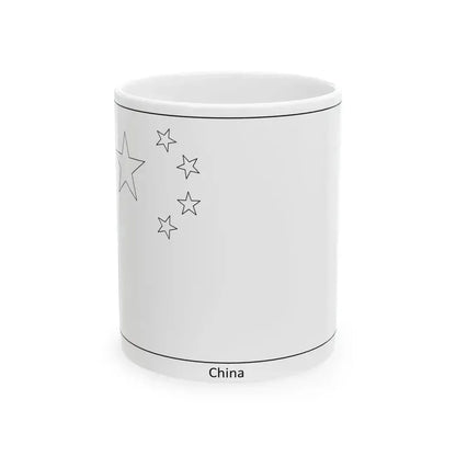 Flag of China colouring page (China) White Coffee Mug 11oz - Go Mug Yourself