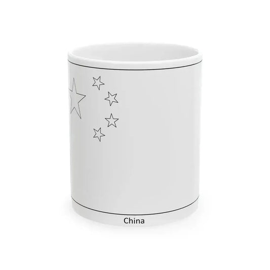 Flag of China colouring page (China) White Coffee Mug 11oz - Go Mug Yourself