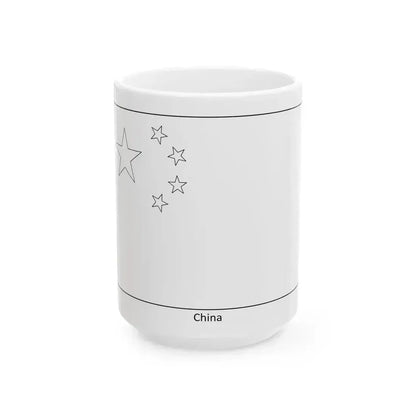 Flag of China colouring page (China) White Coffee Mug 15oz - Go Mug Yourself