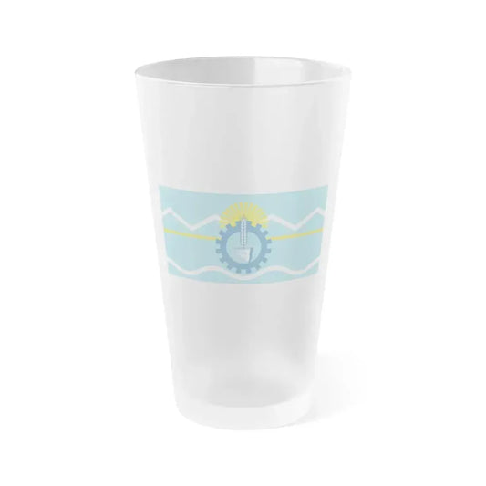 Flag of Chubut Province Argentina - Frosted Pint Glass 16oz 16oz Frosted - Go Mug Yourself