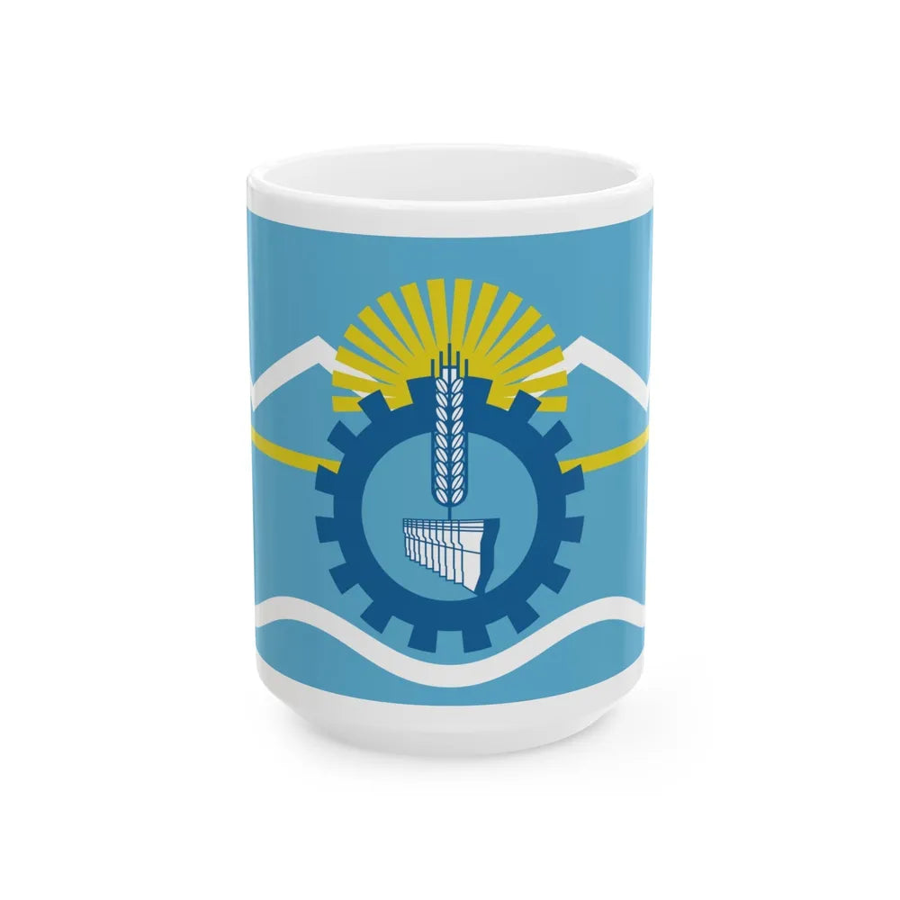 Flag of Chubut Province Argentina - White Coffee Mug-15oz-Go Mug Yourself