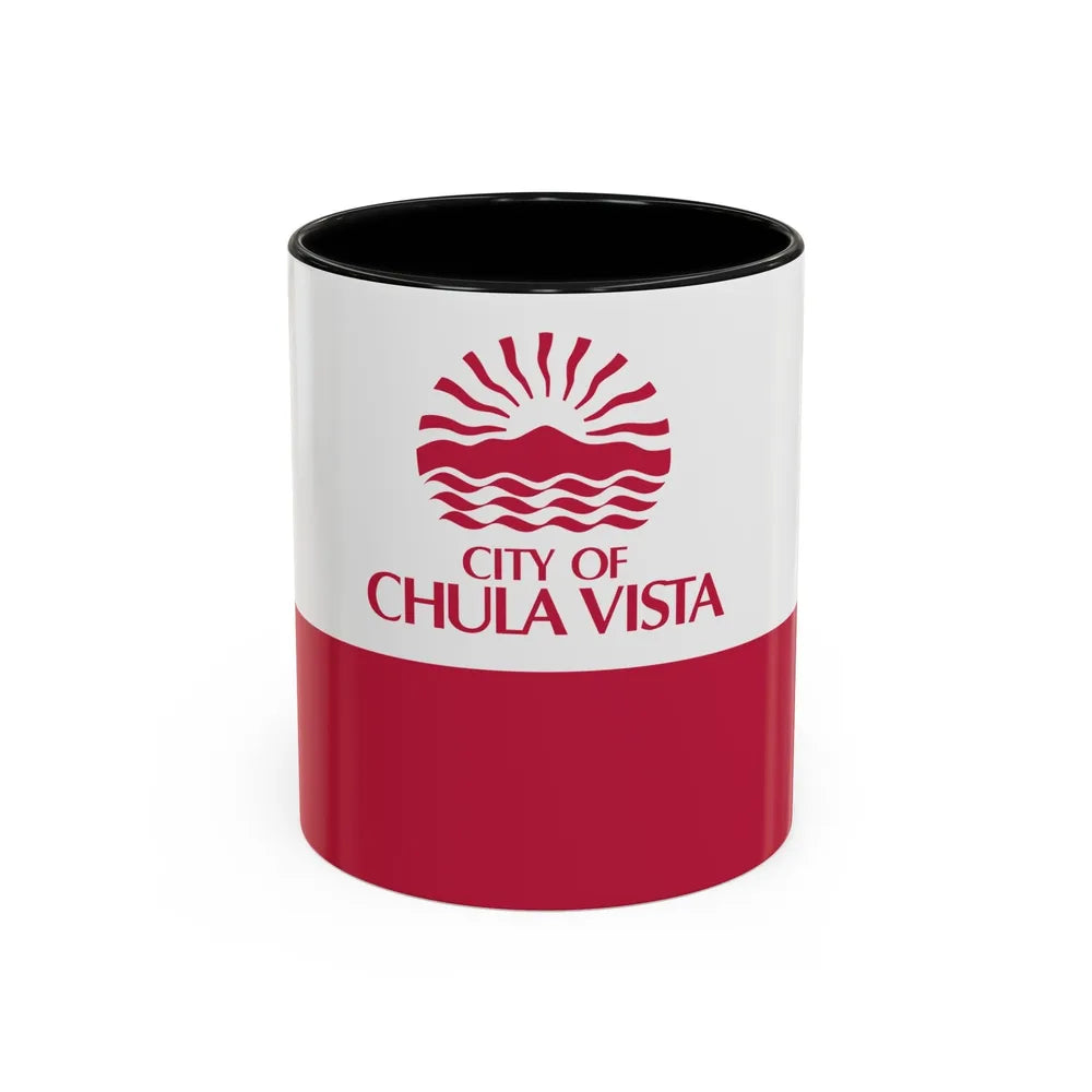 Flag of Chula Vista, California - Accent Coffee Mug 11oz-Black-11oz-Go Mug Yourself