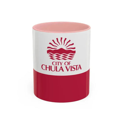 Flag of Chula Vista, California - Accent Coffee Mug 11oz Pink 11oz - Go Mug Yourself