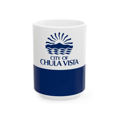 Flag of Chula Vista California (United States) White Coffee Mug 15oz - Go Mug Yourself