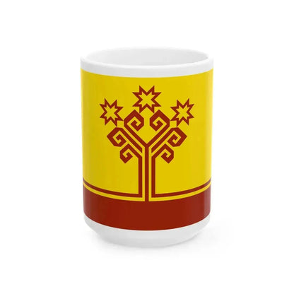 Flag of Chuvashia 3-2 (Russia) White Coffee Mug 15oz - Go Mug Yourself