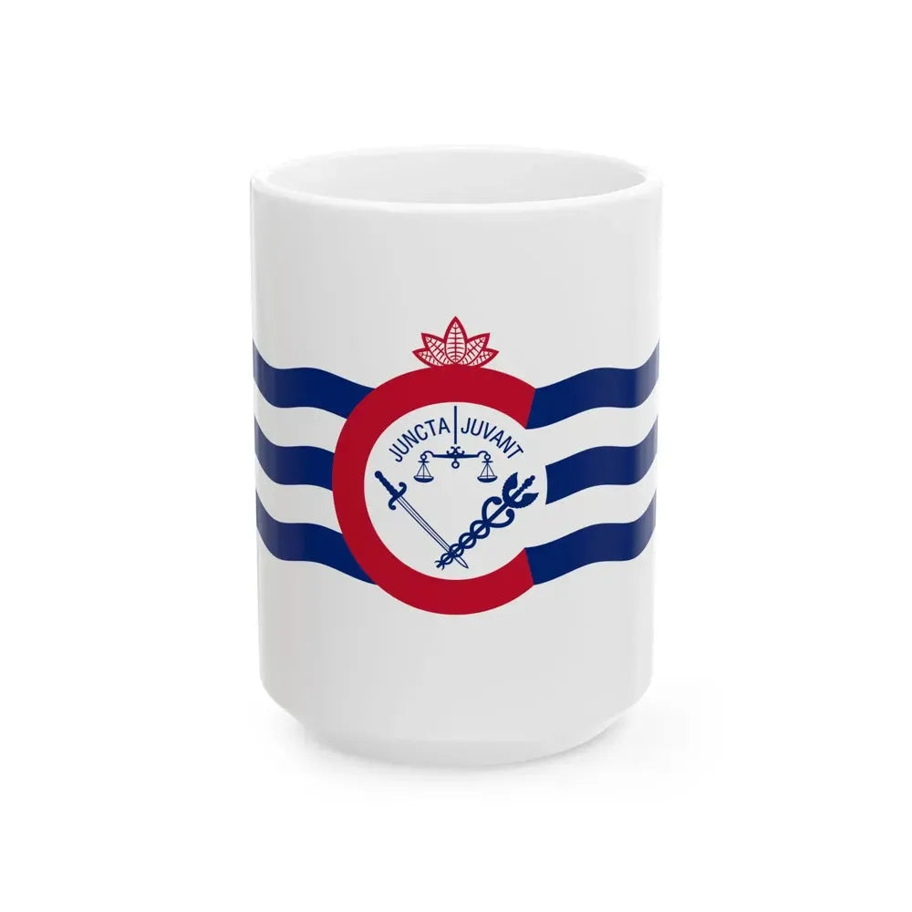 Flag of Cincinnati Ohio (United States) White Coffee Mug 15oz - Go Mug Yourself