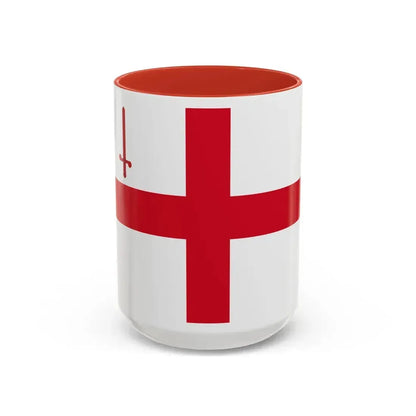 Flag of City of London UK - Accent Coffee Mug 15oz Red - Go Mug Yourself