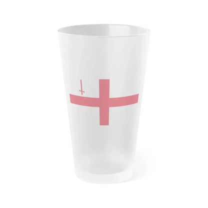 Flag of City of London UK - Frosted Pint Glass 16oz 16oz Frosted - Go Mug Yourself