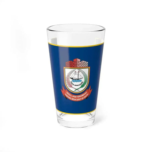 Flag of City of Makassar Indonesia - Pint Glass 16oz 16oz - Go Mug Yourself