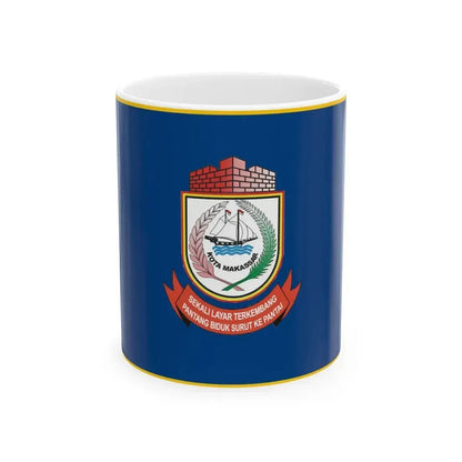 Flag of City of Makassar Indonesia - White Coffee Mug 11oz - Go Mug Yourself