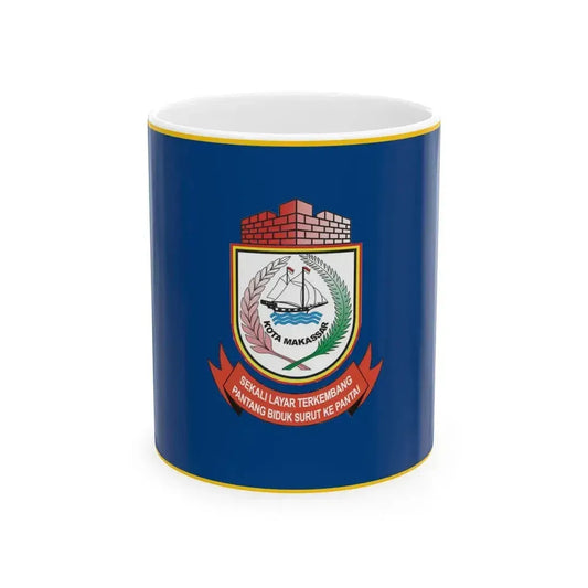 Flag of City of Makassar Indonesia - White Coffee Mug 11oz - Go Mug Yourself