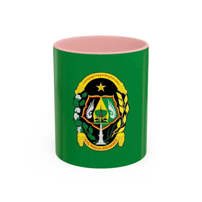 Flag of City of Yogyakarta Indonesia - Accent Coffee Mug 11oz Pink - Go Mug Yourself
