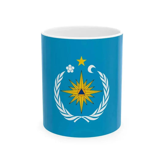 Flag of Civil Defense and Exceptional Situations of Moldova (Moldova) White Coffee Mug 11oz - Go Mug Yourself